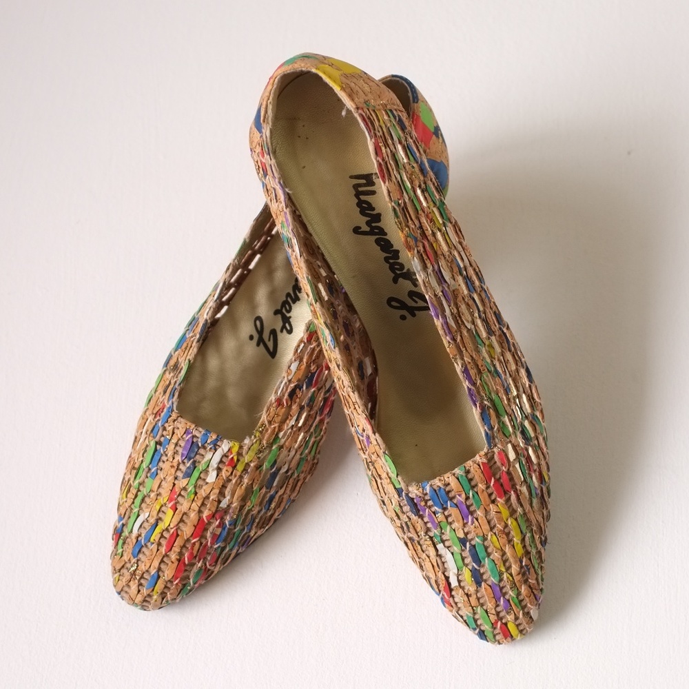 vintage Margaret J heels | vintage 80s woven heels